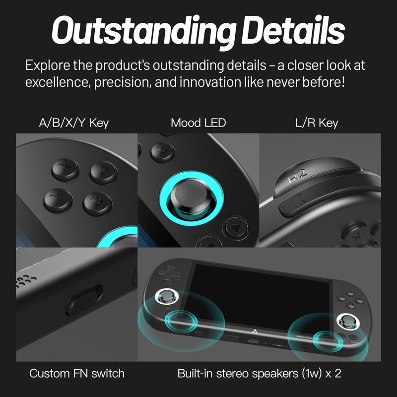 Product Introduction of TRIMUI Smart Pro Handheld Game Console, Rechargeable 4.96 Inch IPS Screen Game Console, A133P Processor Game Console with 1280*720 Resolution, Gaming Console, Handheld Gaming Console 3