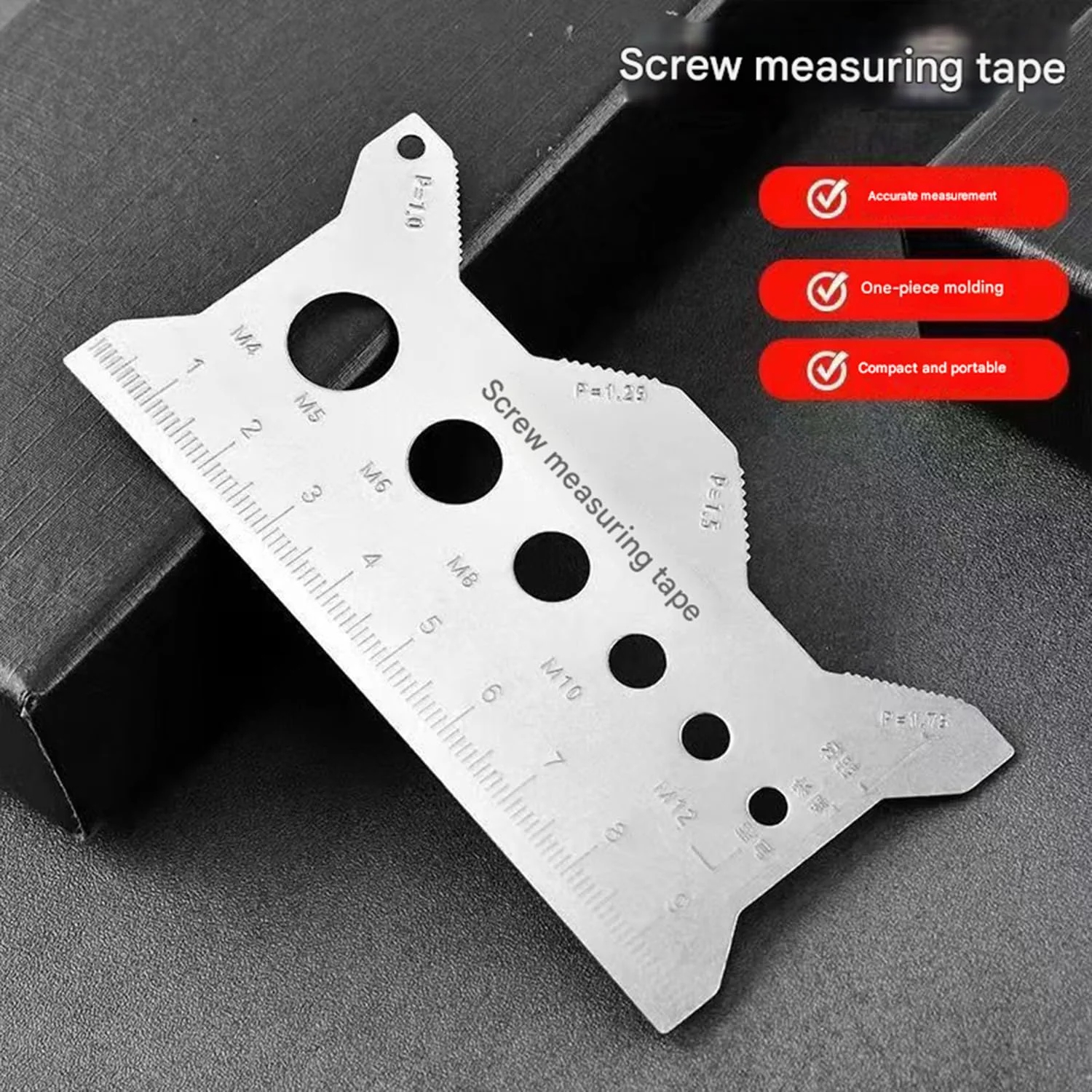 Stainless Steel Double-Sided Bolt Gauge Card