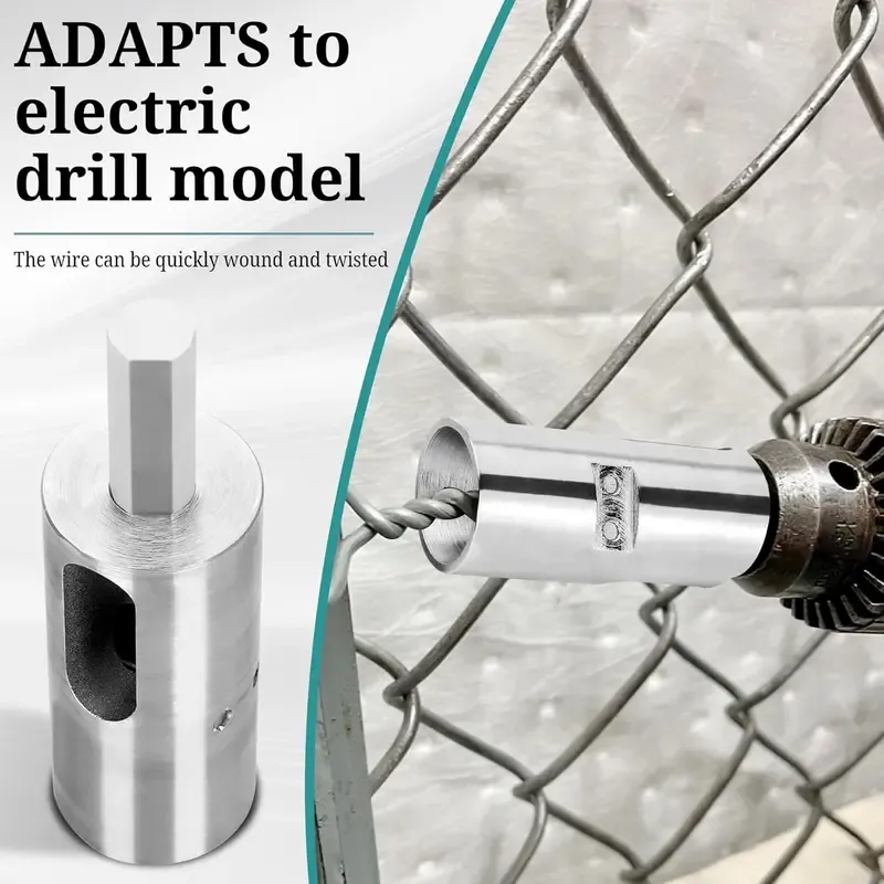 Twist Ties Tool for 9 Gauge Drill Chuck,High-tensile Wire Easy Twist Tool,Twisted Fence Tool for Fixing Chain Link Fence and Loop Fences