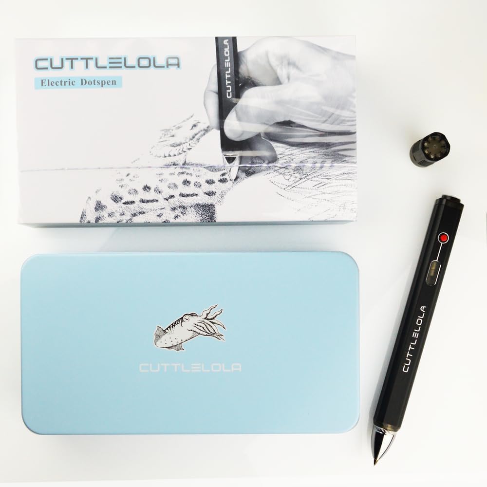 Electric Dotspen II - the Black Knight, rechargeable pen for artists, hobbist, tatooist.