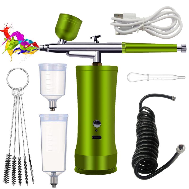 Electric Airbrush Kit with Compressor, Rechargeable Portable Cordless Air Brush Set, Handheld Airbrush Gun Set for Nail Art, Makeup, Painting, Cake Decor