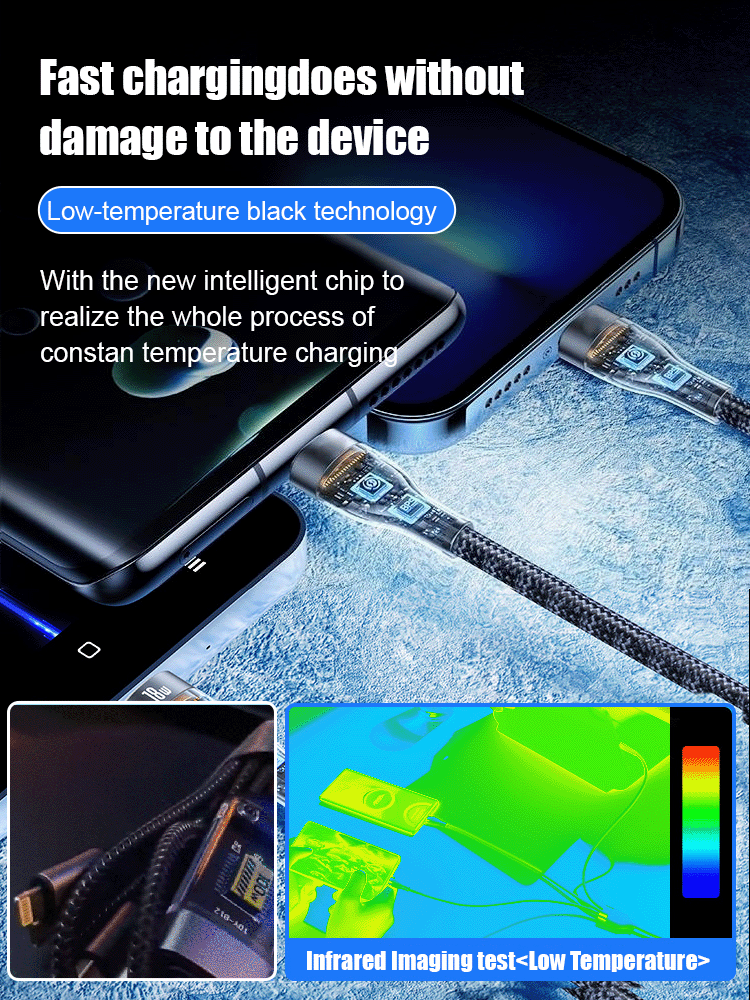 Buy 1 Get 1 Free🔥Transparent Luminous Super Fast Charging 3-in-1 Data Cable