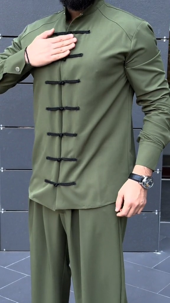 Men's ice silk Zhongshan shirt