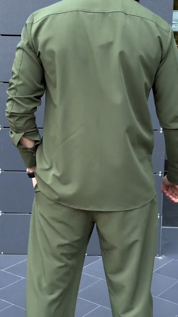 Men's ice silk Zhongshan shirt