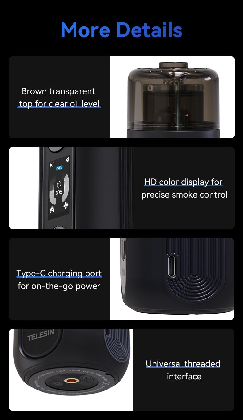 Product Introduction of TELESIN Mini Fog Machine, Portable Handheld Indoor Fog Machine With Removable Remote Control Dry Ice Effect Fog Machine, Professional Photography Fog Machine Shooting Video Microfilm Live Studio Stage Bar Dry Ice Effect Spray Small Studio Props instant 10