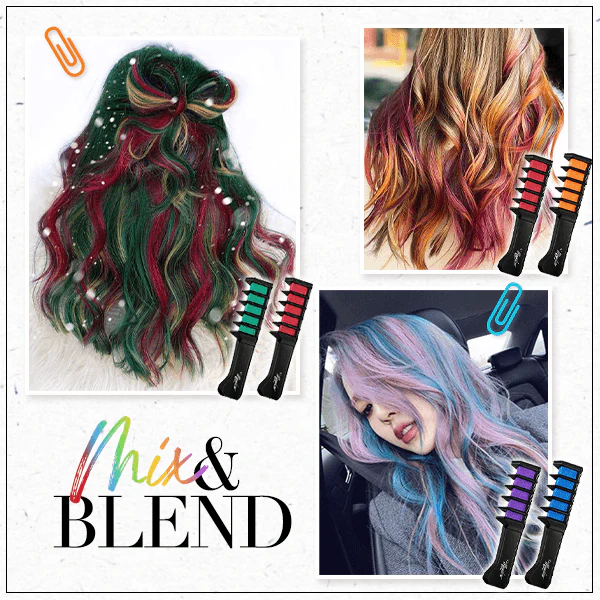 Temporary Hair Color Chalk Comb - Cruelty Free