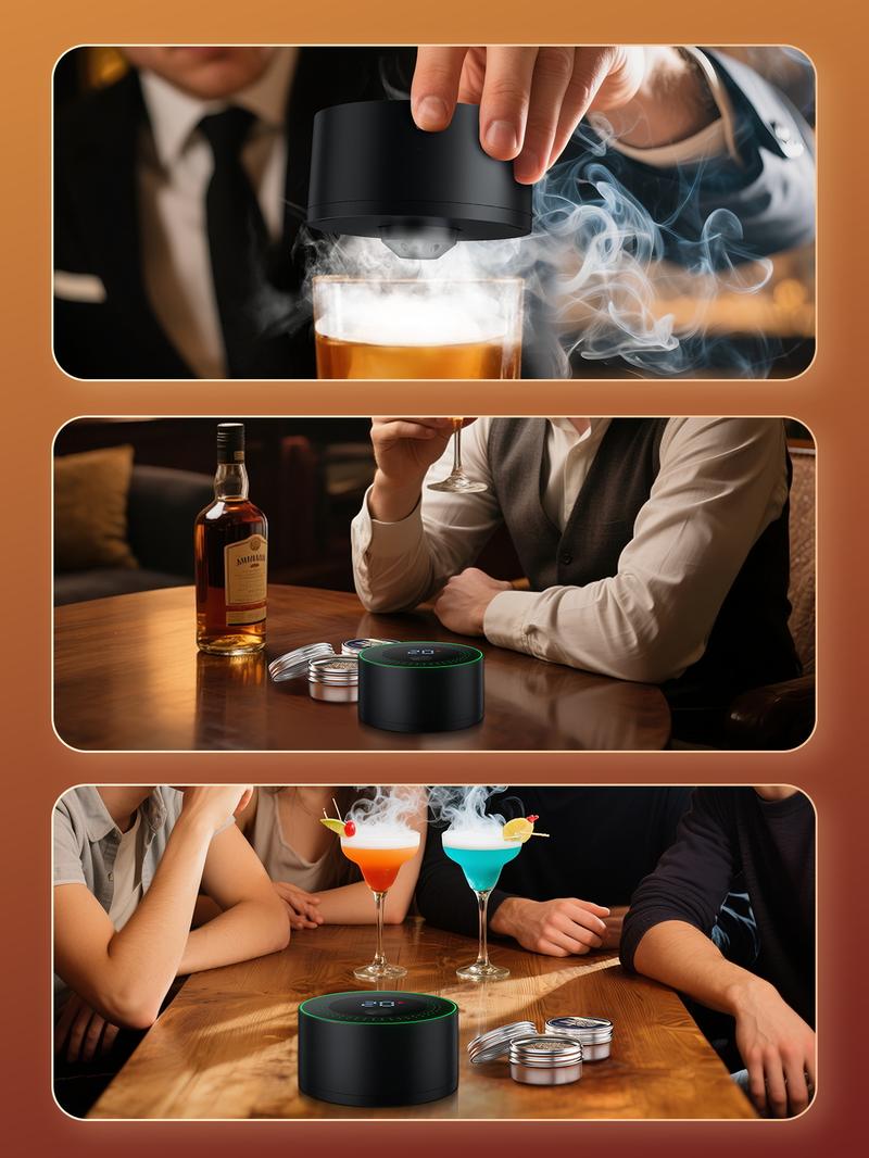 Amzseat Electric Whiskey Smoker Kit Built-in Lighter, No Butane Needed, Rechargeable Cocktail Smoker Kit with 6 Wood Chips,Fashioned Drink Smoker Kit, Bourbon Whiskey Gifts for Men,Dad,Husband Bakeware Wooden