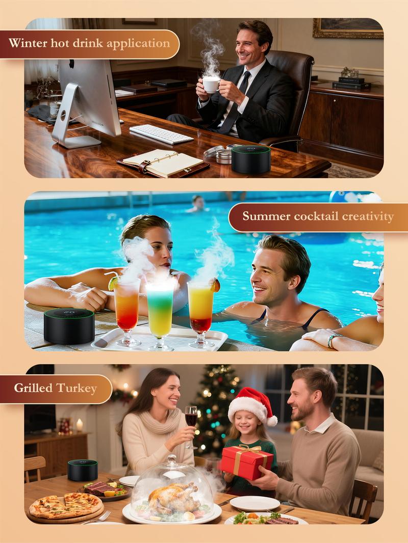 Amzseat Electric Whiskey Smoker Kit Built-in Lighter, No Butane Needed, Rechargeable Cocktail Smoker Kit with 6 Wood Chips,Fashioned Drink Smoker Kit, Bourbon Whiskey Gifts for Men,Dad,Husband Bakeware Wooden