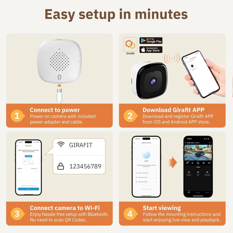 3MP 2K Window Camera,2.4GHz & 5GHz WiFi Indoor Cameras for Home Security with ChromaMax Al Color Night Vision,Person & Motion Detection,24/7 Recording,Easy & Quick Install