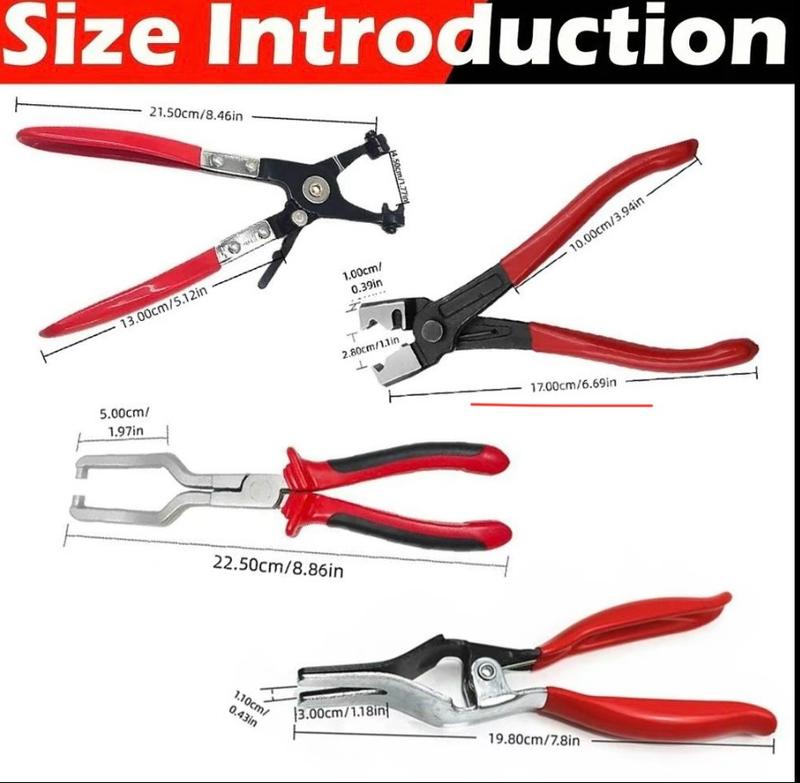 Professional Hose Clamp Kit, Fuel Line Disconnecting & Dismounting Tool Set for Automotive Maintenance, Multifunctional Pipe Clamp for Car Repair, Car Accessories