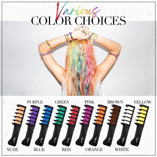 Temporary Hair Color Chalk Comb - Cruelty Free