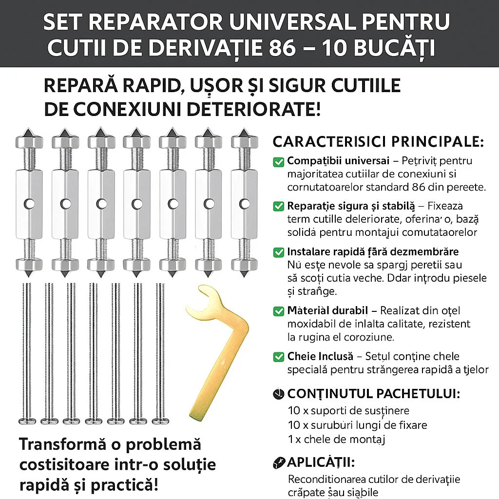 Universal Repair Kit for Junction Boxes – 10 Pieces
