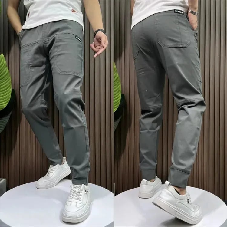 Men's High Stretch Multi-pocket Skinny Cargo Pants (Pack Of 2)
