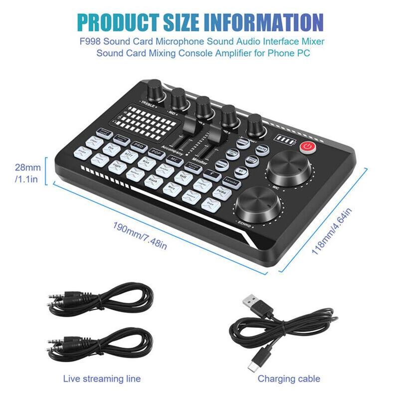 Product Introduction of Live Sound Card with DJ Mixer Effects & Voice Changer,&nbsp;Multi-Application Podcast Production Studio Equipment, Sound Card&nbsp;for Streaming Podcasting Gaming 1