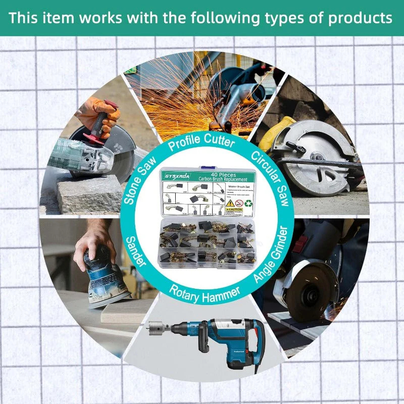 Universal Carbon Brush Set for Power Tools