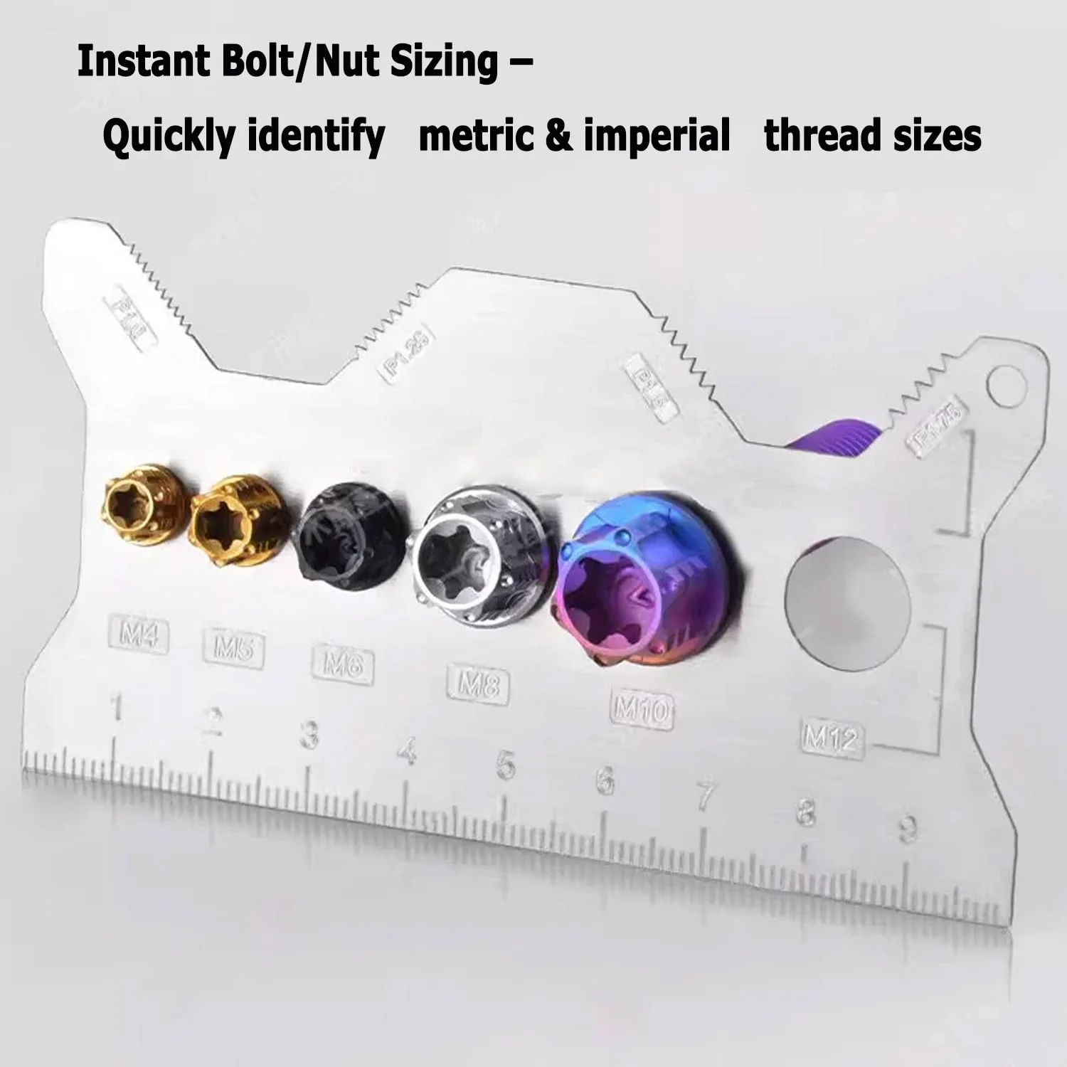 Stainless Steel Double-Sided Bolt Gauge Card