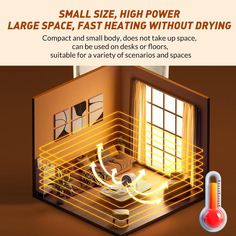 BougeRV Heater Outdoor & Desktop Portable Heater&mdash;&mdash; 2025 New Hot Air Blower Mini Radiator Energy Efficient Winter Warmer Warmth Convenience Compact Design Low Energy Consumption Plug-in type, requires power outlet to use