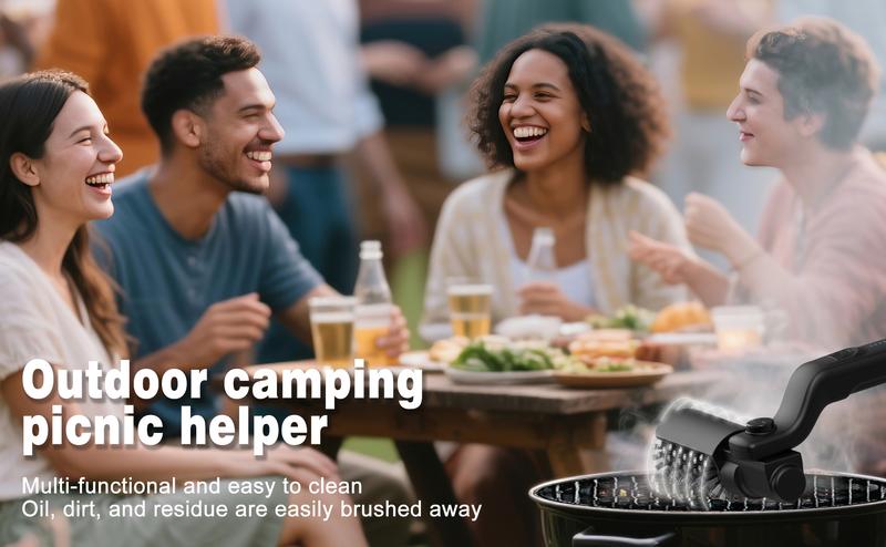 Product Introduction of Upgraded Electric Grill Brush, Cordless Rechargeable Grill Cleaning Brush with Adjustable Angle, Stainless Steel Brush Head, 3-Speed Power, 120-Min Runtime, Waterproof Cleaner for BBQ Grates (Black) 4