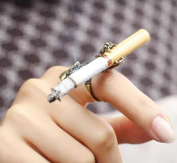  Cigarette Holder Ring, Chinese Dragon-Designed Holder Ring, Portable Holder Ring for Carrying Cigarette