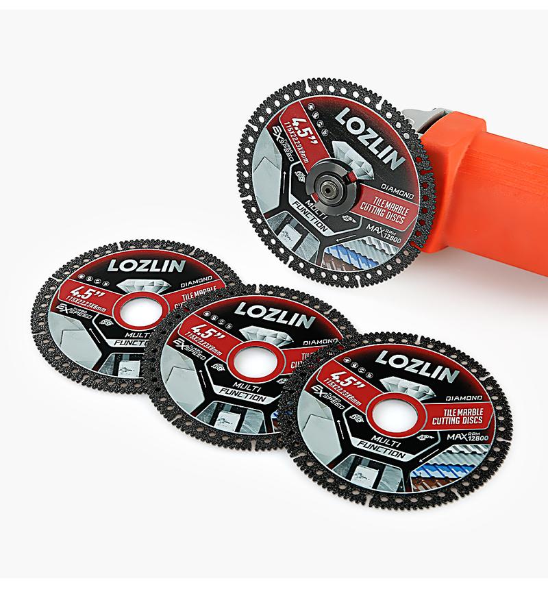 3PCS 4.5"(115MM) Diamond Tile Cutting Blades - Ultra-Thin Dry Cutting Disc for Ceramic, Marble, Granite - Angle Grinder Blades& Durable for Masonry/Construction Power Tool