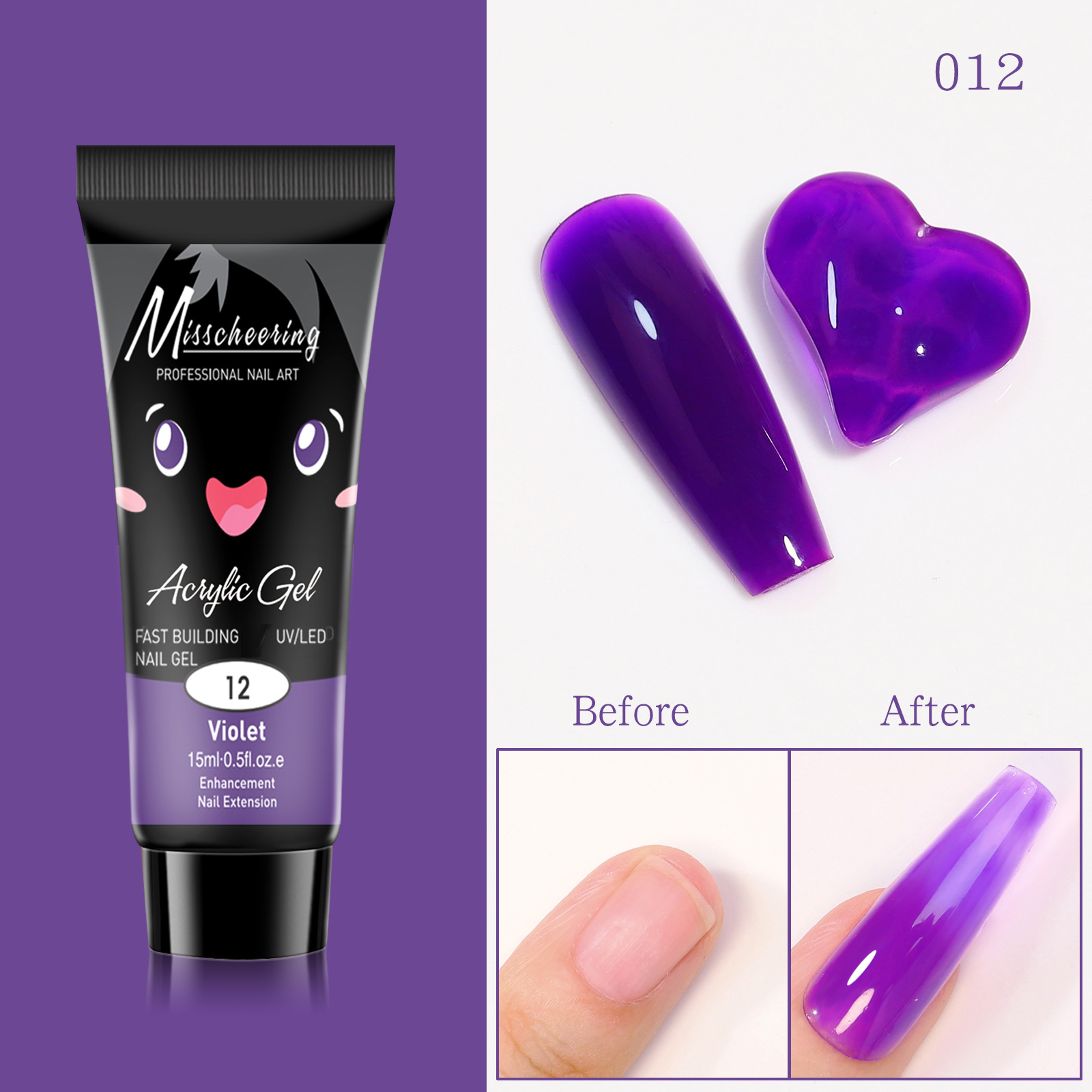 Nail Art Crystal Fluorescent Extension Gel (with free nail art tools)