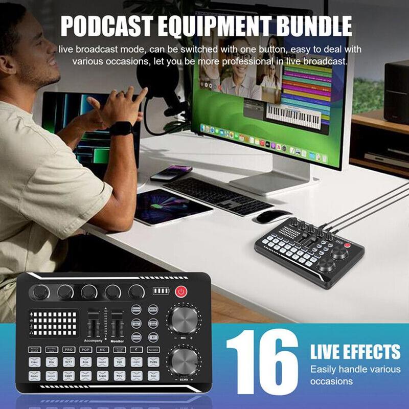 Product Introduction of Live Sound Card with DJ Mixer Effects & Voice Changer,&nbsp;Multi-Application Podcast Production Studio Equipment, Sound Card&nbsp;for Streaming Podcasting Gaming 5