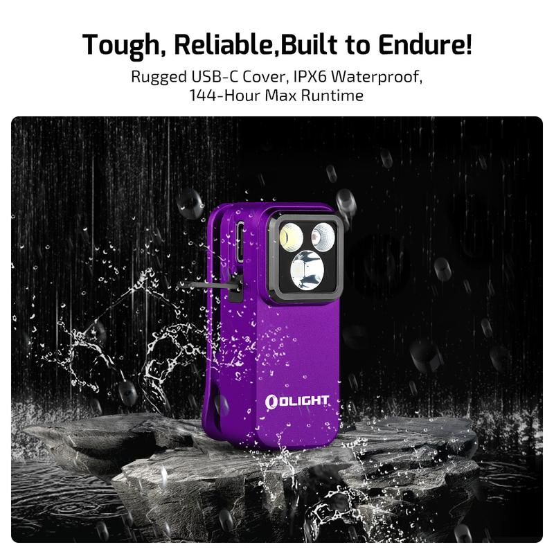  Clip on Flashlight with Floodlight Spotlight and Red Light