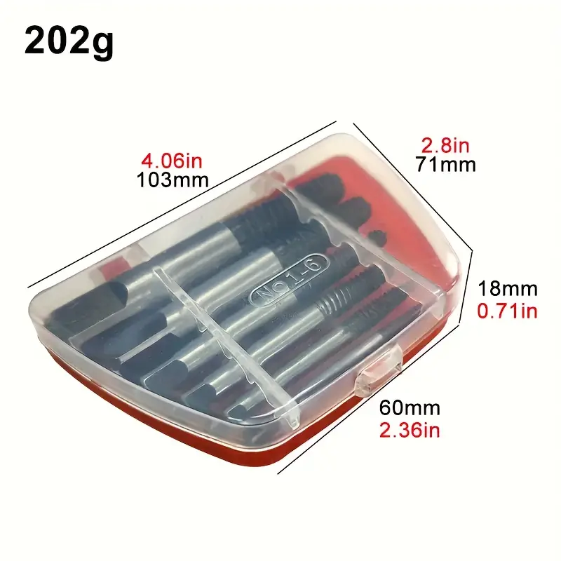 5 6pcs premium screw extractor kit easy to remove damaged screws bolts and pipes essential woodworking and diy tools details 6