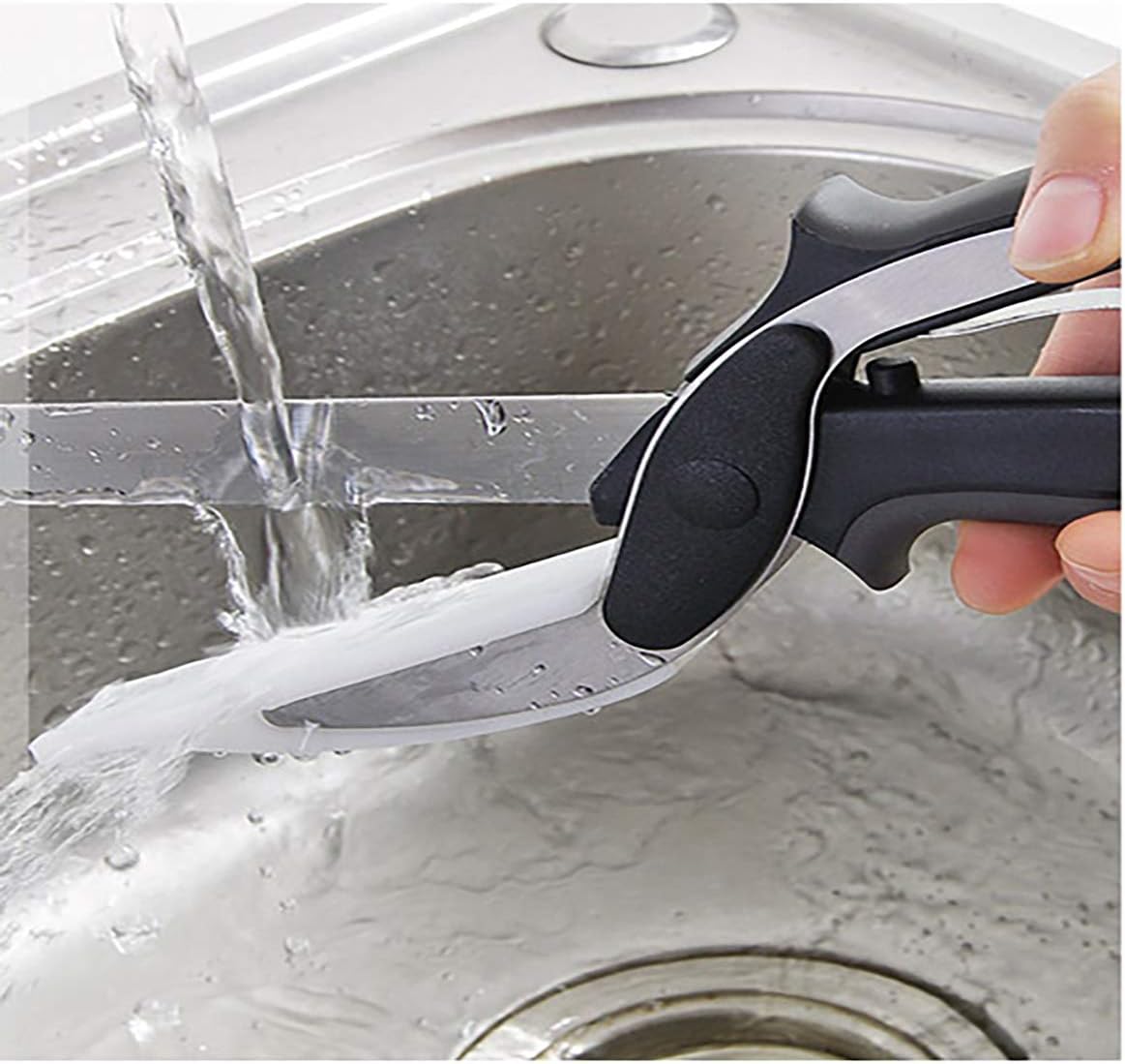 Food Cutter Smart Scissors, Fruit Chopper Scissors Vegetable Scissors with Built-in Cutting Board Easy Cutting Fit for You and Your Friends