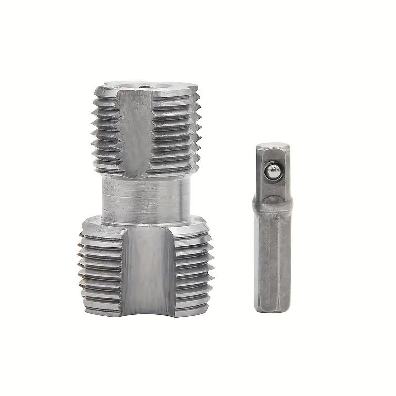 Product Introduction of Plastic Pipe Threading Tap Set - Electric Drill Type PVC Pipe Threading Mold with Reusable Tool Set for 1/2", 3/4", 1" Sizes, Includes Gloves 6