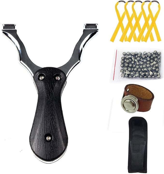 Folding Alloy Material Detachable Portable Shrink Pocket Slingshot Outdoor Target Shooting Slingshot