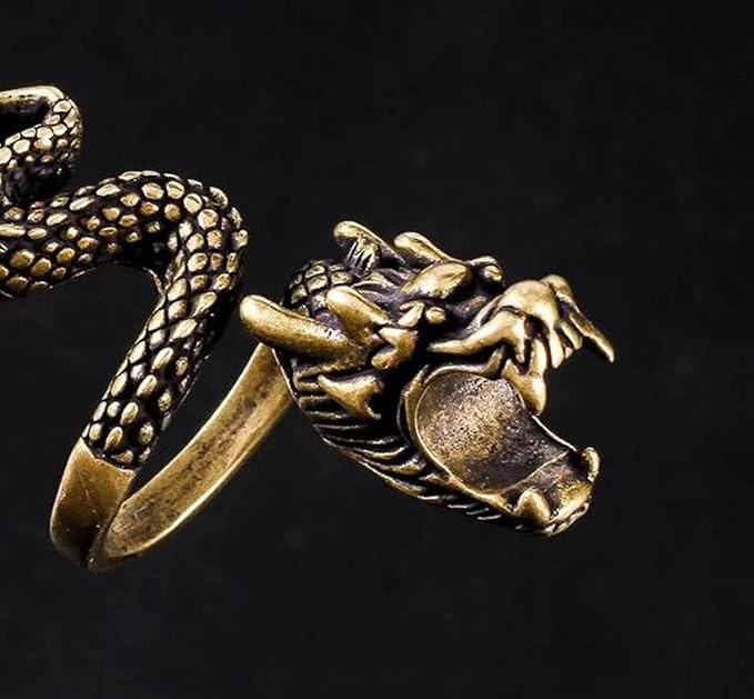  Cigarette Holder Ring, Chinese Dragon-Designed Holder Ring, Portable Holder Ring for Carrying Cigarette
