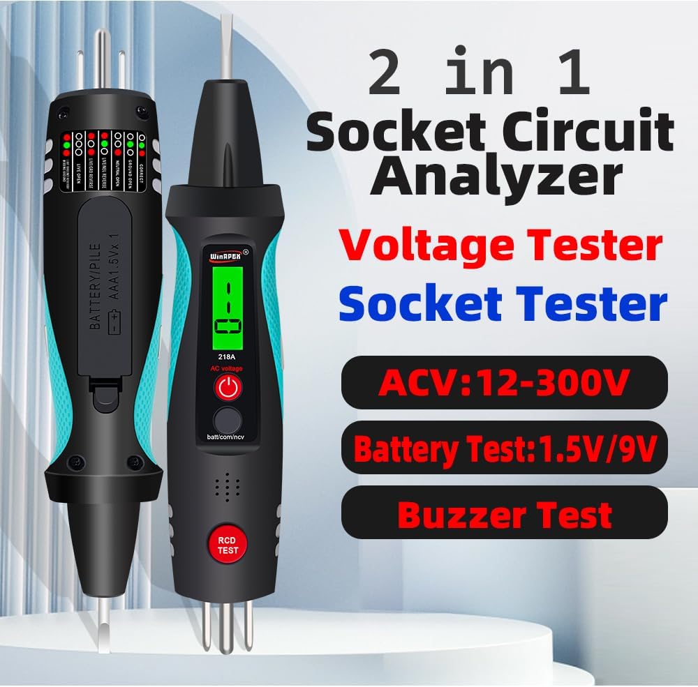 Socket Circuit Analyzer Intelligent Voltage Tester, Practical Tester, Useful Voltage Tester for Electricity Detection