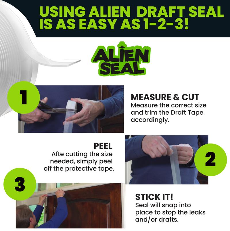 Draft Seal Insulation Tape - Self-Adhesive Silicone Weather Stripping 