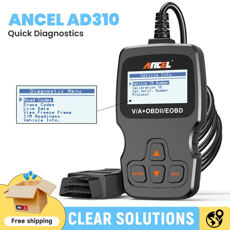 ANCEL AD310 OBD2 Scanner Car Engine Fault Code Reader,Car Engine Diagnostic Tool car engine code reader (No charging cable needed)