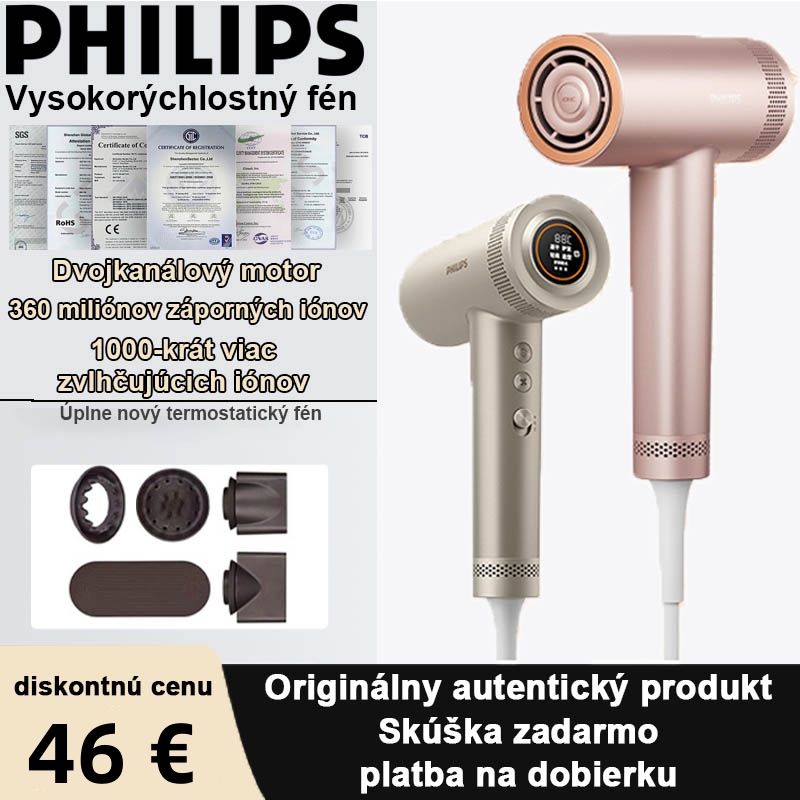  [Originál z Holandska] Vysokorýchlostný sušič vlasov Philips 3500 W