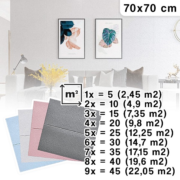 Waterproof 3D self-adhesive wallpaper Stickify (5 pieces)