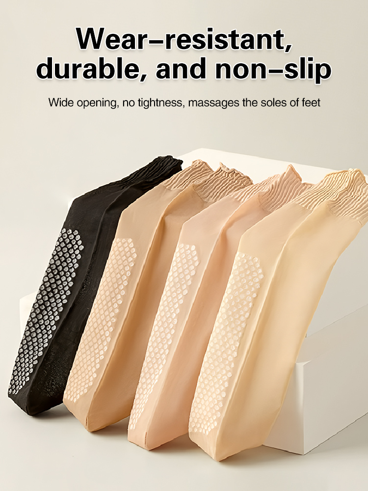 Short socks with gathered cotton sole, non-slip style, Ten pairs