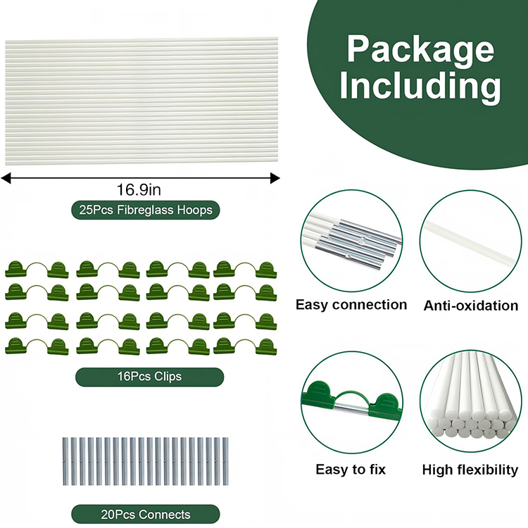 🌱Fiberglass Clamping Rod Kit for Agricultural Pole Support