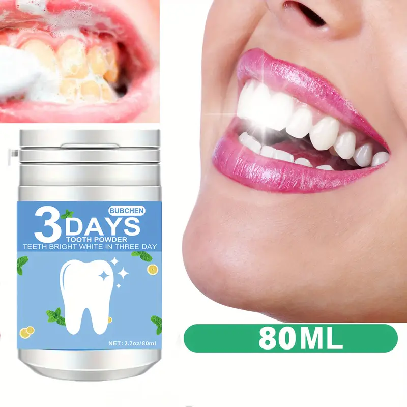 1pc 80ml pearl   teeth whitening powder tooth deep cleaning powder breath freshener tooth cleaning powder for daily life details 5