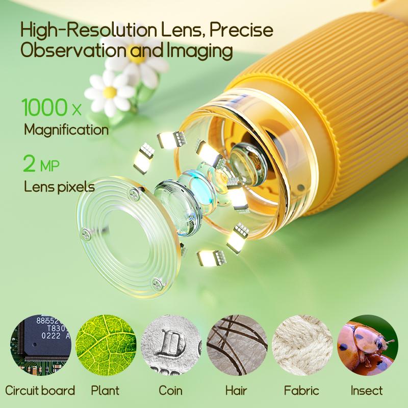 Children's microscope, handheld digital microscope HD pocket portable