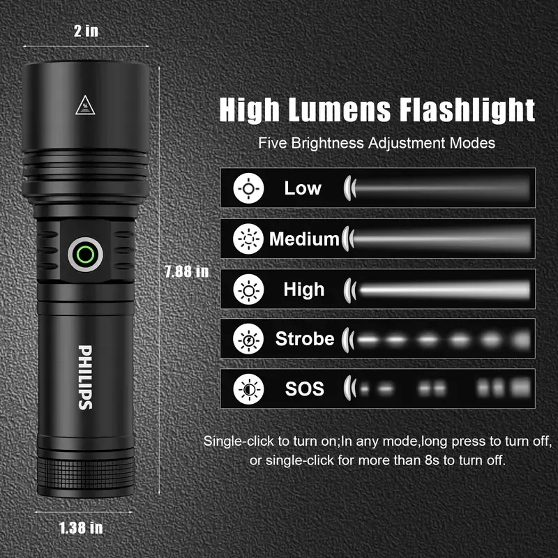 【Fathers Day Gift】PHILIPS Safety Ignition Camping Light strong Flashlight