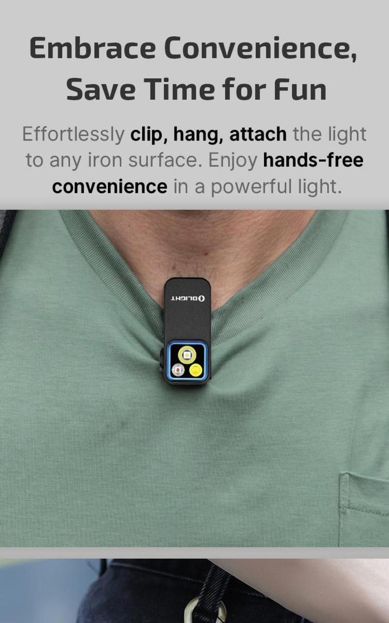 OLIGHT Oclip Pro Clip on Flashlight with Floodlight Spotlight and Red Light