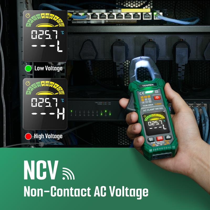 Smart clamp meter multimeter, intelligent measurement, automatic range, with AC/DC voltmeter