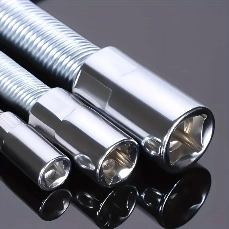 Product Introduction of Universal&nbsp;Heavy Duty Electric Wrench Socket, 3 Counts Bendable Flexible Shaft, Extension Rod & Force Connecting Rod For Home, Car & Office, Repair Socket Wrench Tools 10