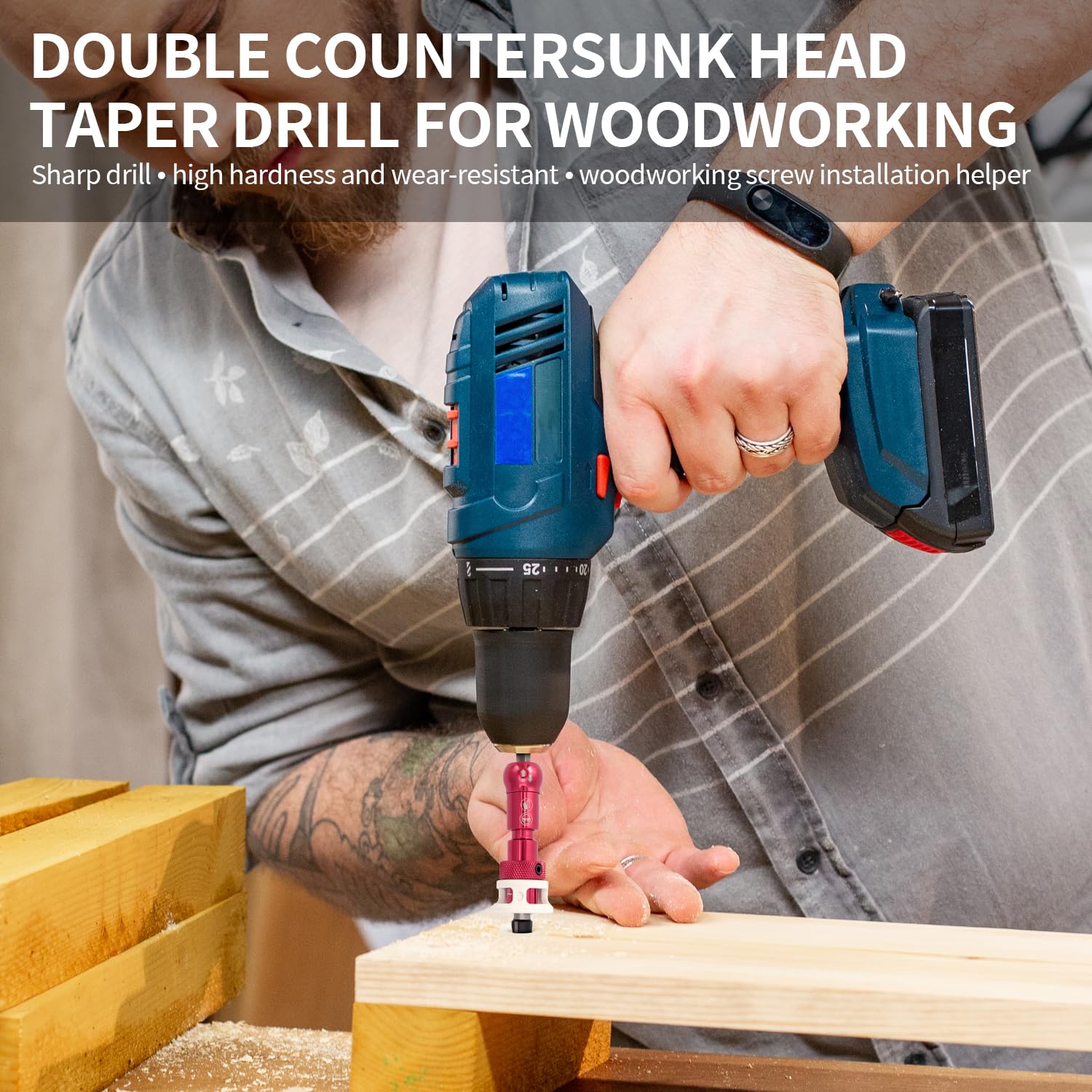 Adjustable Low Friction Depth Stop Drill Bit