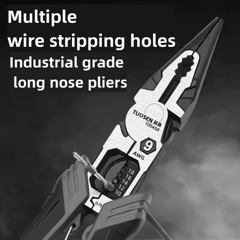Wire Pliers Industrial Grade Electrician Pointed Nose Pliers Wire Stripping Multifunctional Labor-saving Long Nose Pliers
