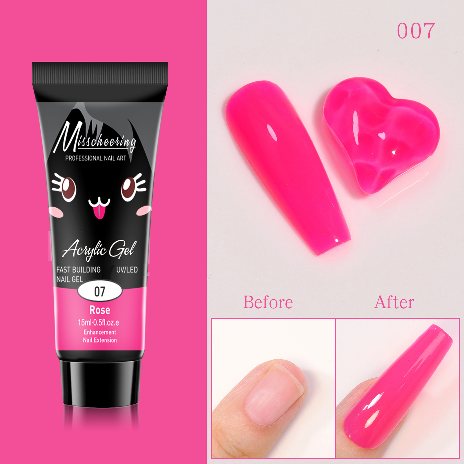 Nail Art Crystal Fluorescent Extension Gel (with free nail art tools)