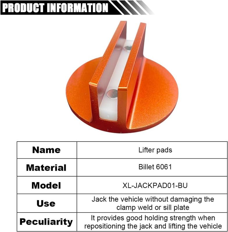 Large Universal Aluminum Slotted Grooved Magnetic Jack Pad, Frame Rail Protector Compatible with Most Jacks and Cars, Use for Car SUV Truck Pickup Maintenance,Repair and Tire Replacement