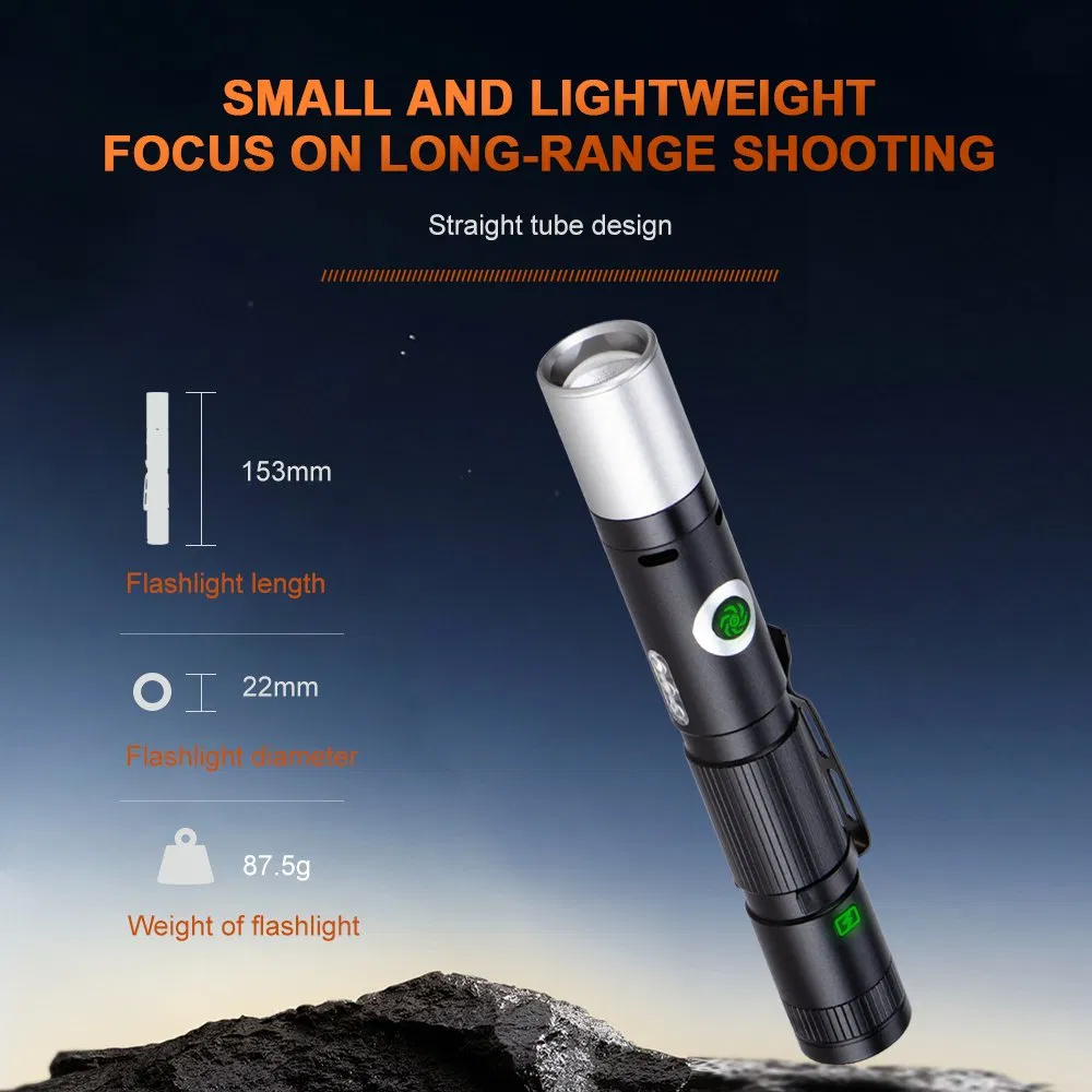 Cigarette Lighter Magnets Zoomable Linterna USB Rechargeable Lantern